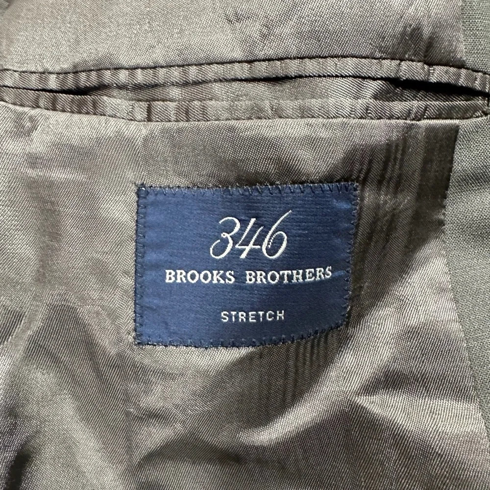 Brooks Brothers 346 Mens 42R Stretch Wool 3-Button Blazer Sport Coat Olive Brown